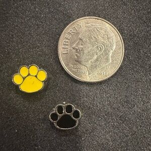 Origami Owl Yellow and Black Paw Print Floating Mini Charms